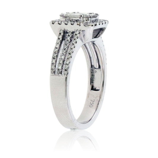 Baguette & Round Diamond Cluster Style Ring - Park City Jewelers
