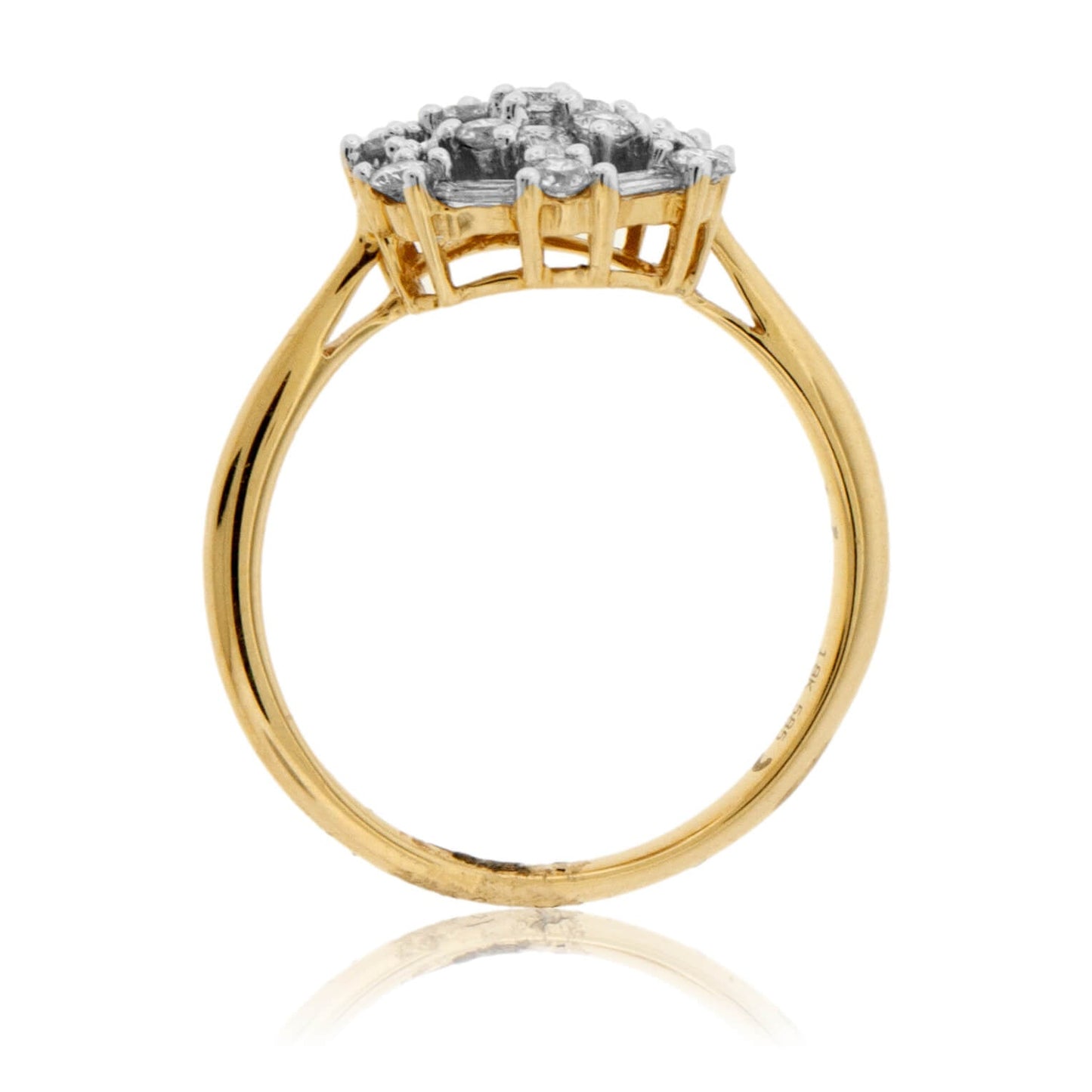 Baguette & Round Diamond Cluster Style Ring - Park City Jewelers