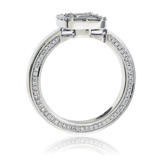 Baguette & Round Diamond Cluster Style Ring - Pendant - Park City Jewelers