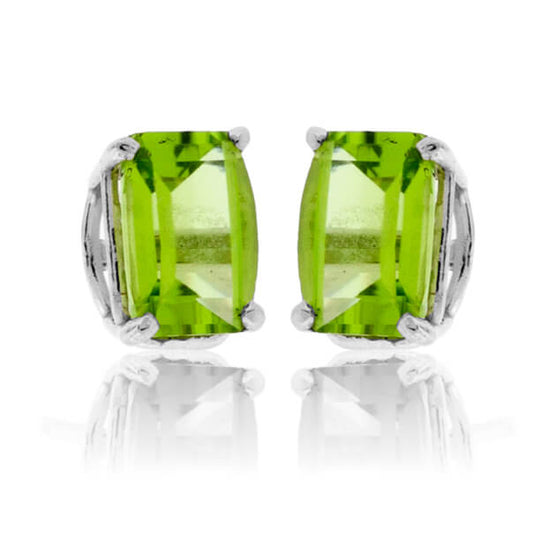 Barrel Cut Peridot Stud Earrings - Park City Jewelers