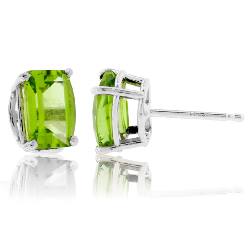 Barrel Cut Peridot Stud Earrings - Park City Jewelers