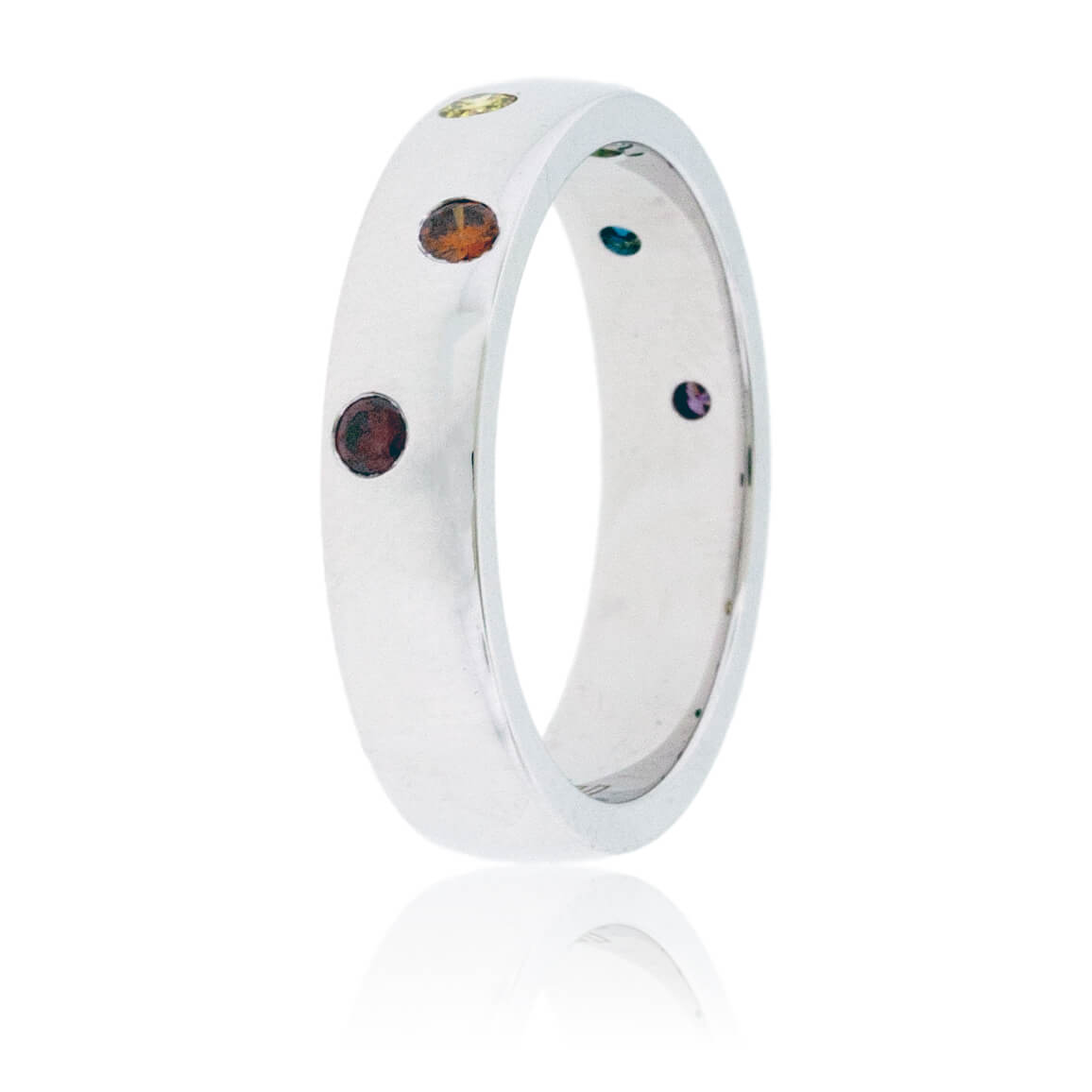 Bezel Set Colored Diamond Rainbow Style Band - Park City Jewelers