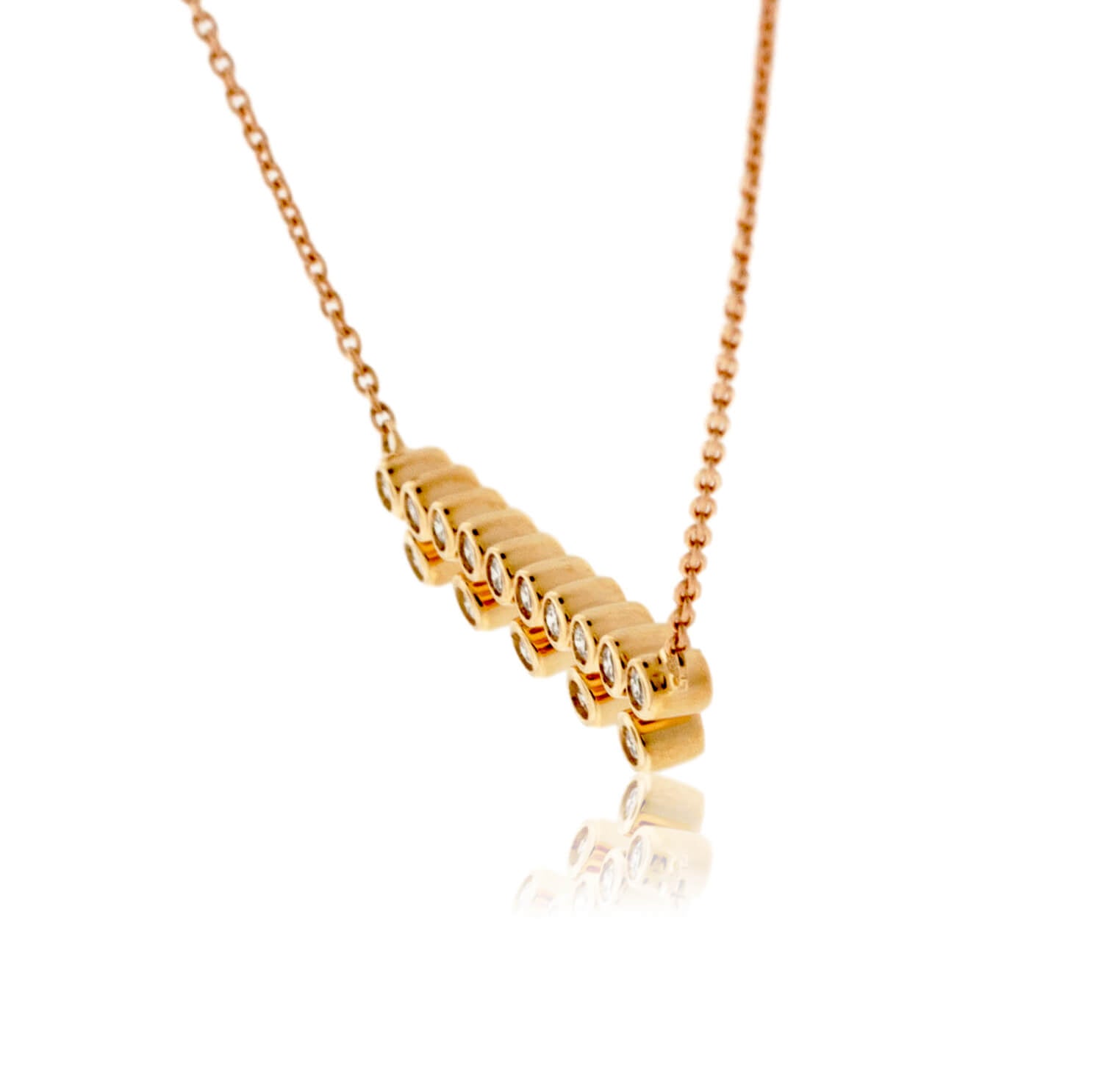 Bezel Set Diamond Bar Style Necklace - Park City Jewelers