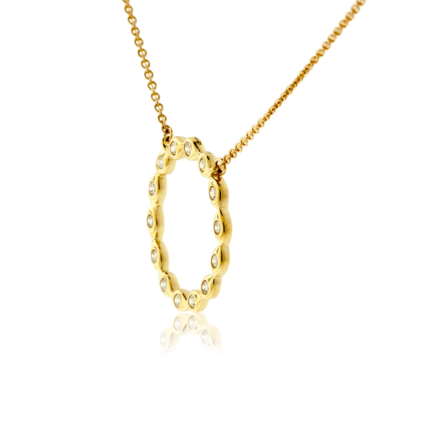 Bezel Set Diamond Circle Style Necklace - Park City Jewelers