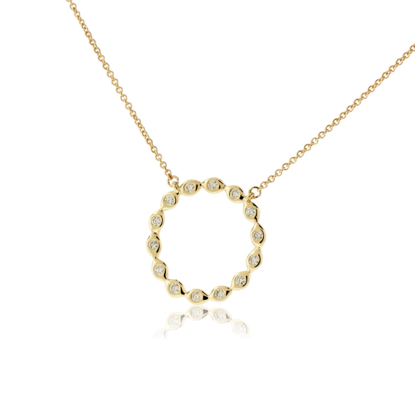 Bezel Set Diamond Circle Style Necklace - Park City Jewelers