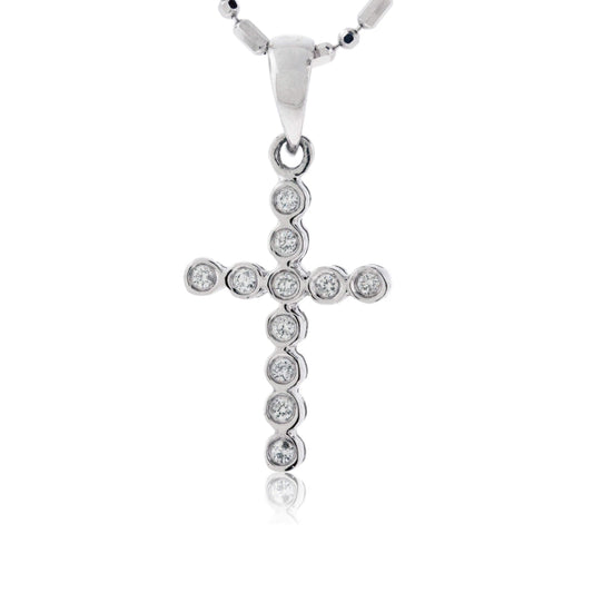 Bezel Set Diamond Cross Pendant - Park City Jewelers