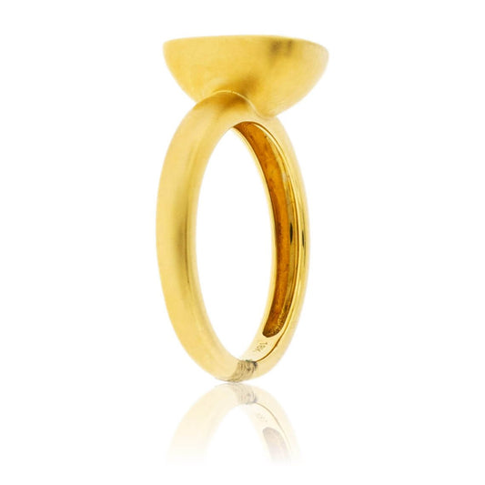 Bezel Set Modified Cushion-Cut Blue Zircon Yellow Gold Ring - Park City Jewelers