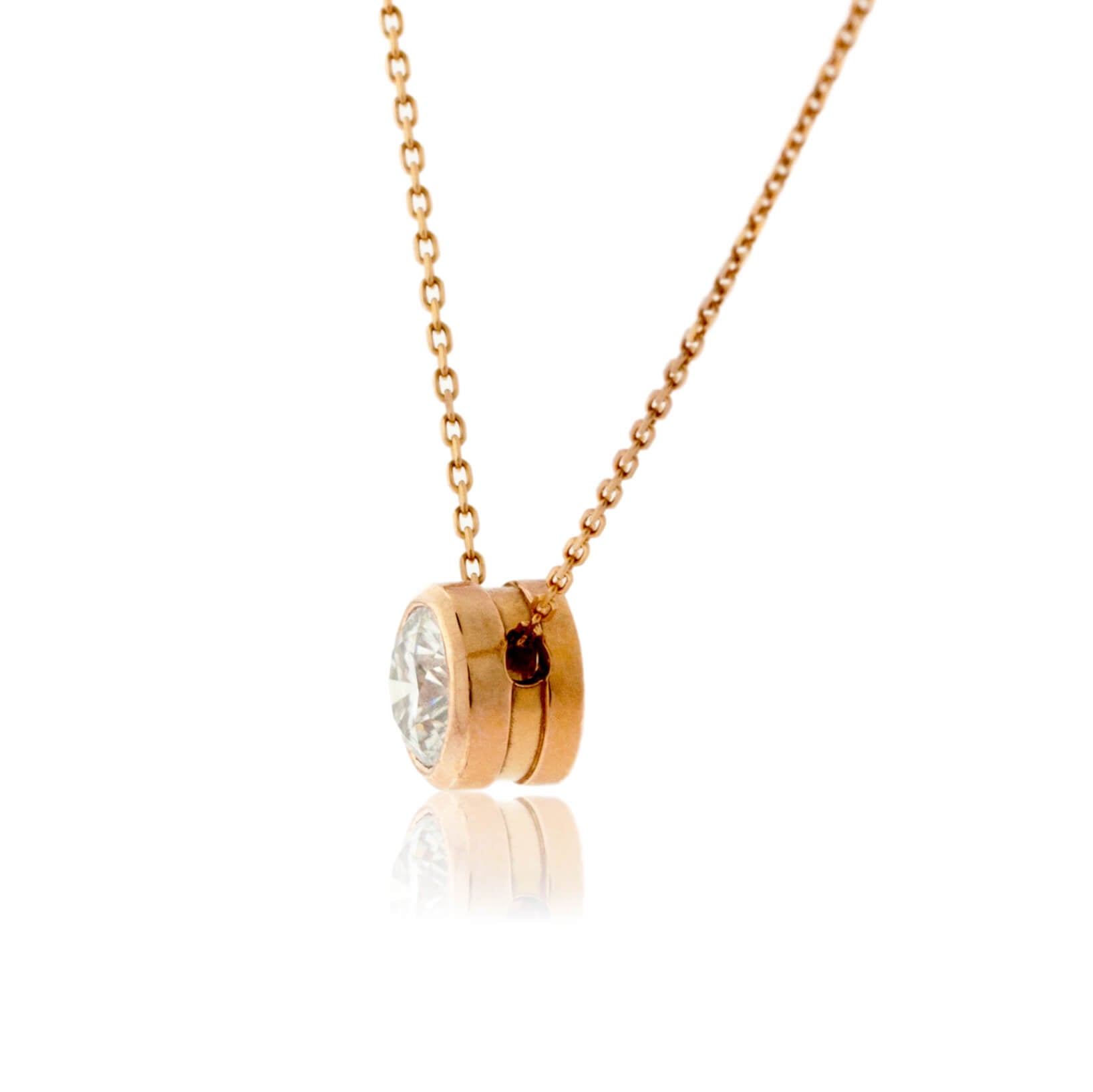Bezel Set Round Moissanite Slide Pendant - Park City Jewelers