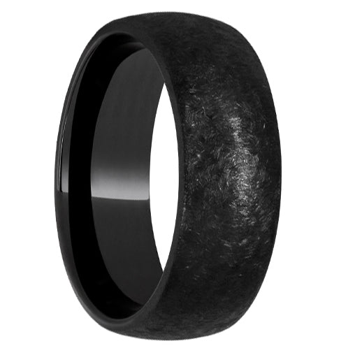 Black Diamond Ceramic Domed Band with Nightwatch Finish - Park City Jewelers
