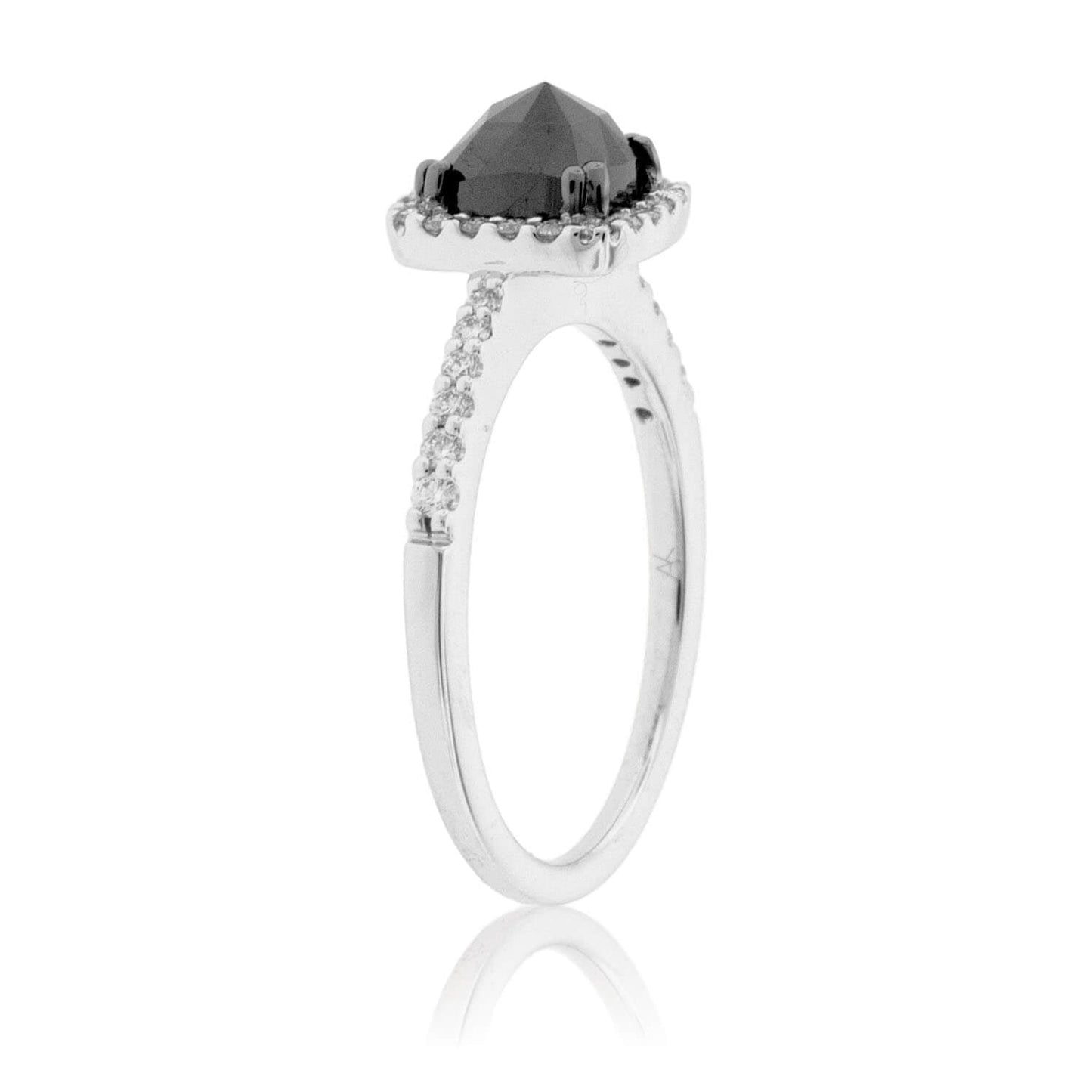 Black Diamond & Diamond Halo Ring - Park City Jewelers