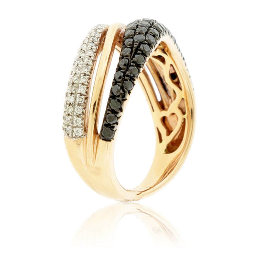 Black Diamond & Diamond Right Hand Ring - Park City Jewelers