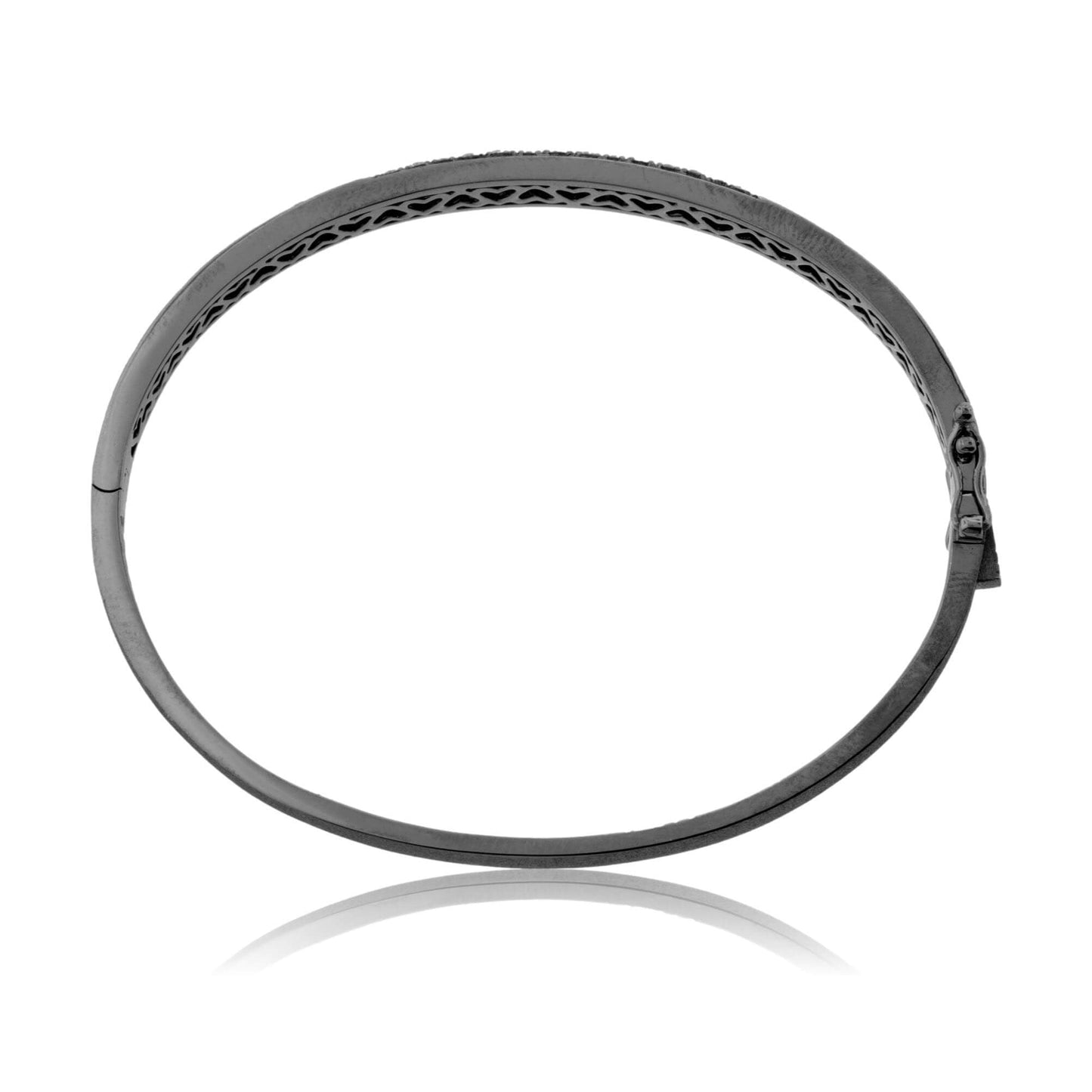 Black Plated Gold Satin Finish Flush Set Diamond Bracelet - Park City Jewelers