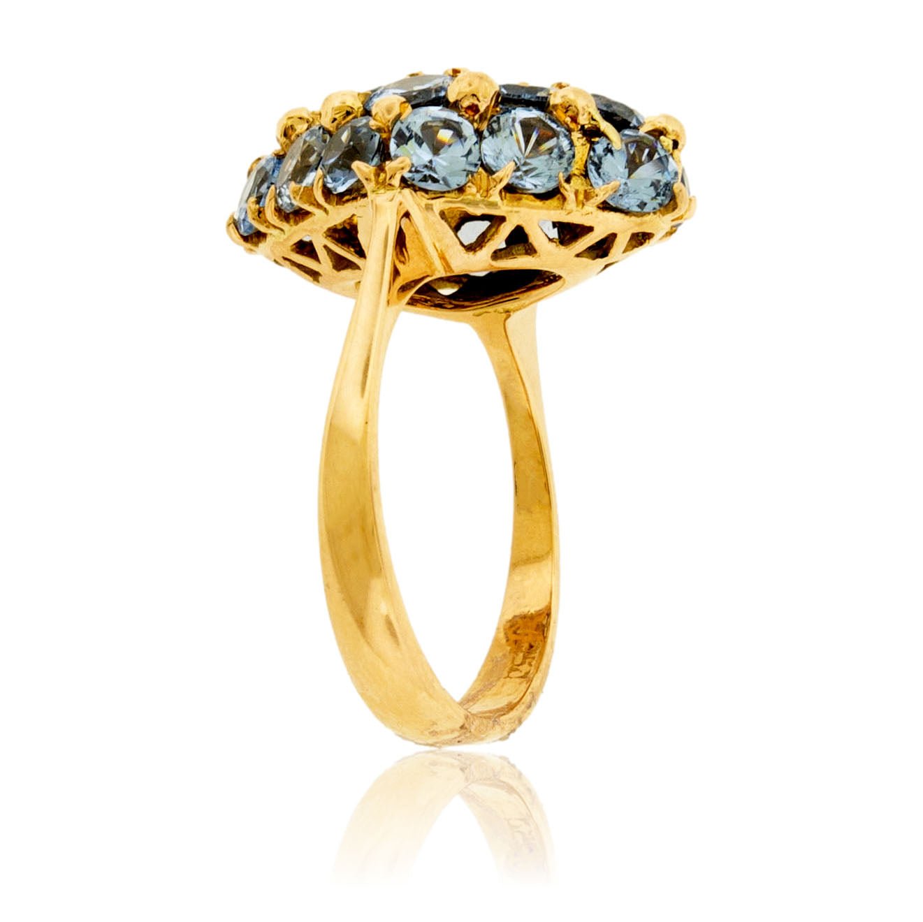 Blue-Gray Fancy Cut Spinel Cluster Style Ring - Park City Jewelers