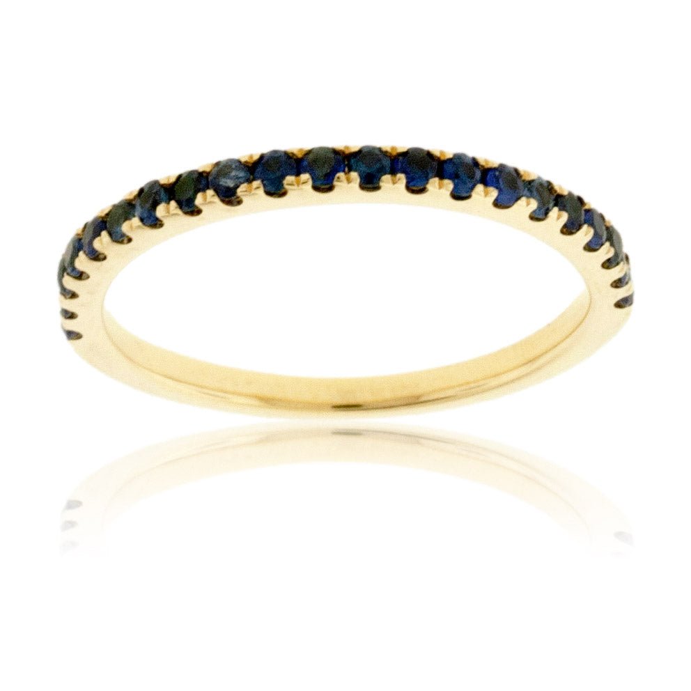 Blue Sapphire Accent Gold Band - Park City Jewelers