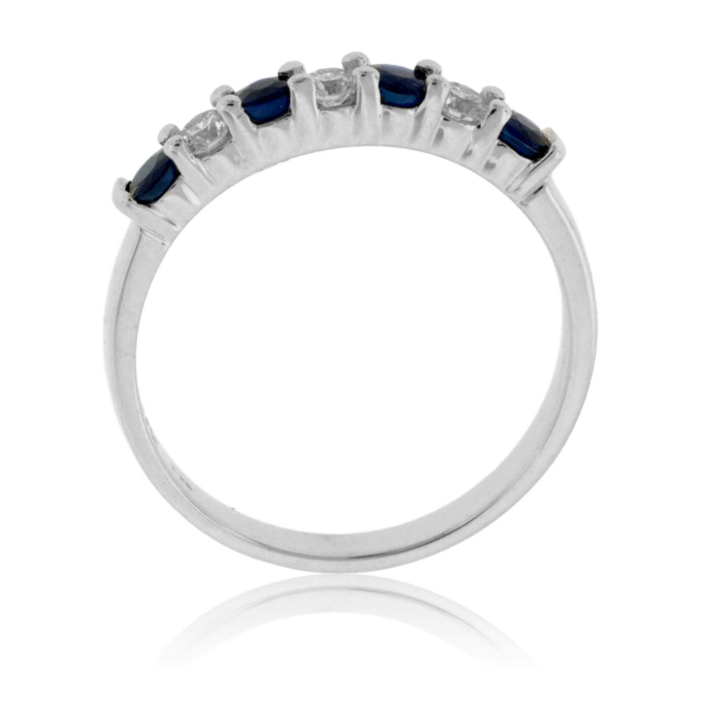 Blue Sapphire & Diamond Alternating Ring - Park City Jewelers