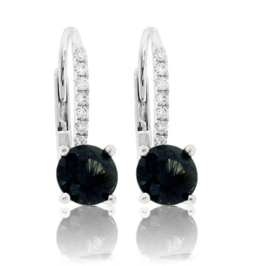 Blue Sapphire & Diamond Drop Earrings - Park City Jewelers