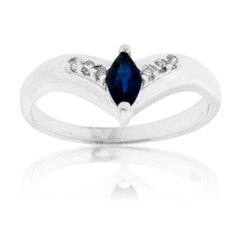 Blue Sapphire Marquise On Point Fashion Ring - Park City Jewelers