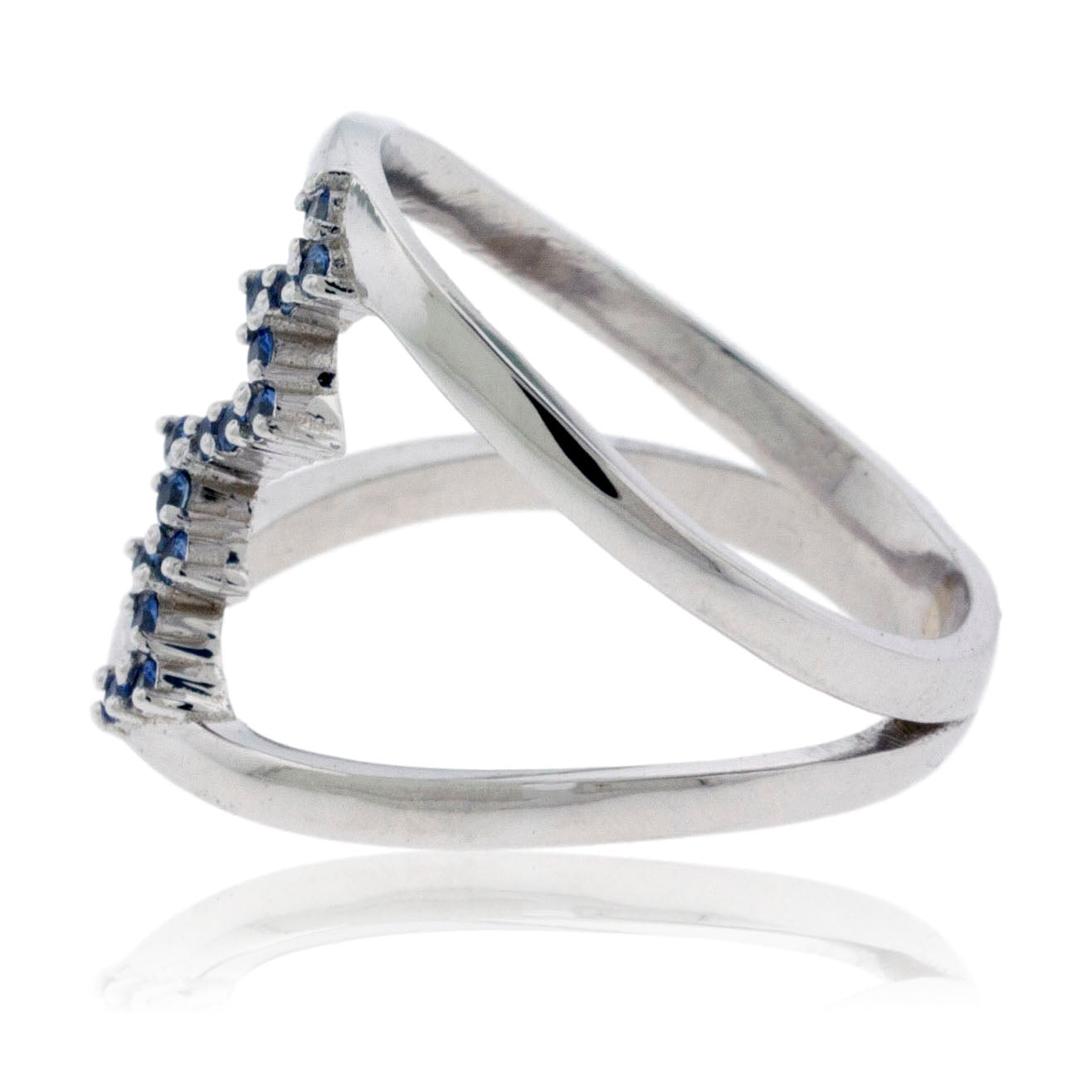 Blue Sapphire Mountain / Heartbeat Style Ring - Park City Jewelers