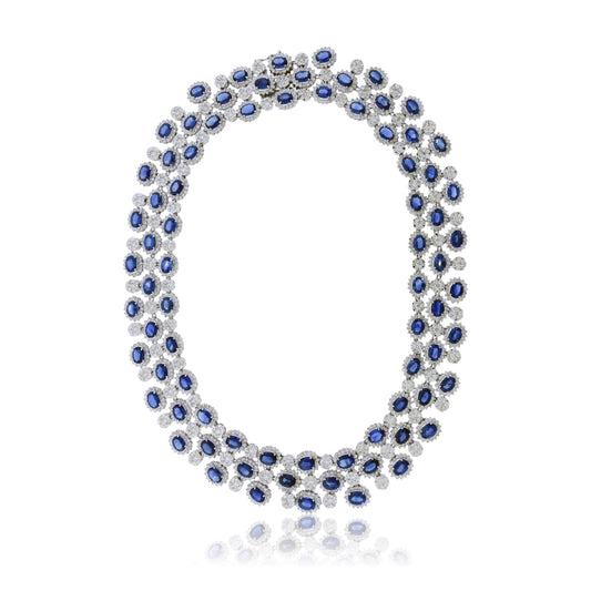 Blue Sapphire Sapphire & Diamond Necklace - Park City Jewelers