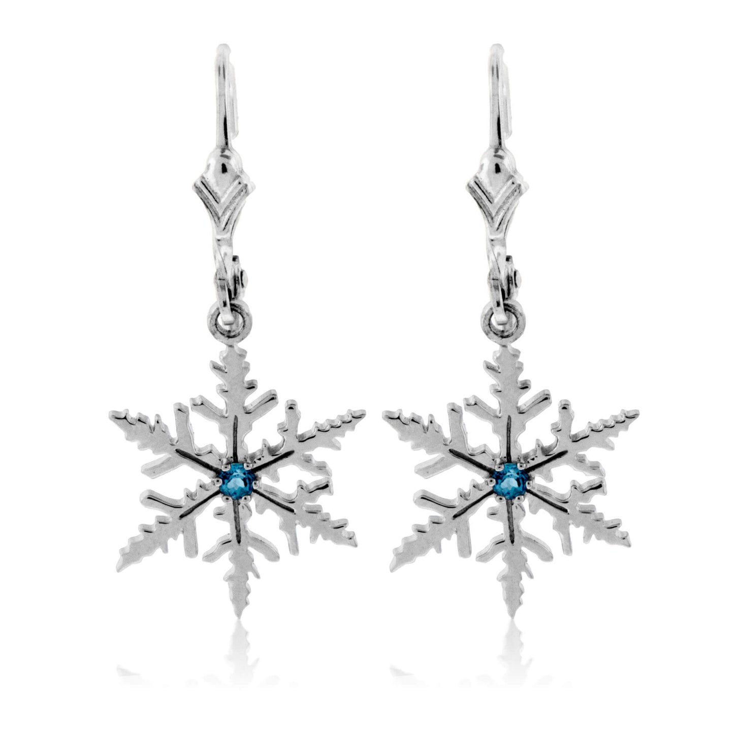 Blue Topaz Snowflake Dangle Earrings - Park City Jewelers