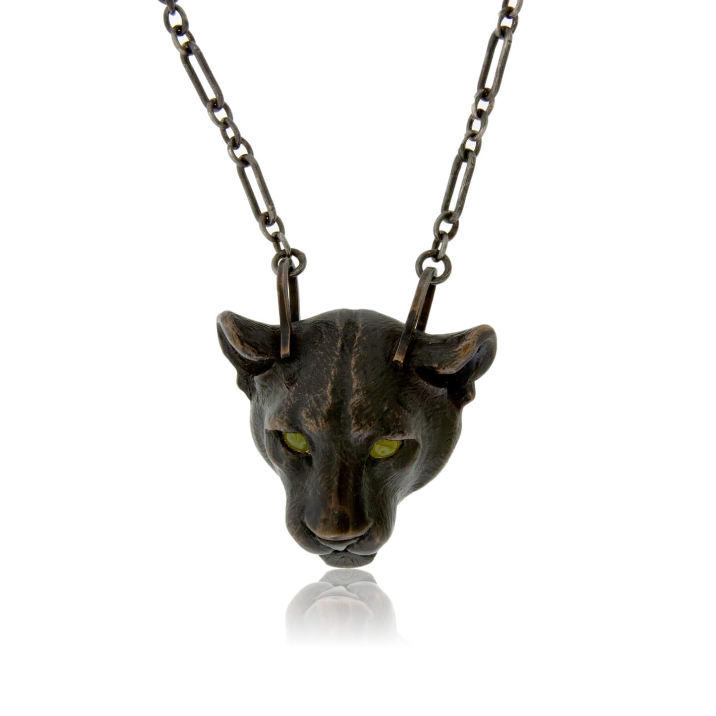 Bronze Panther Head Pendant w/Chain - Park City Jewelers