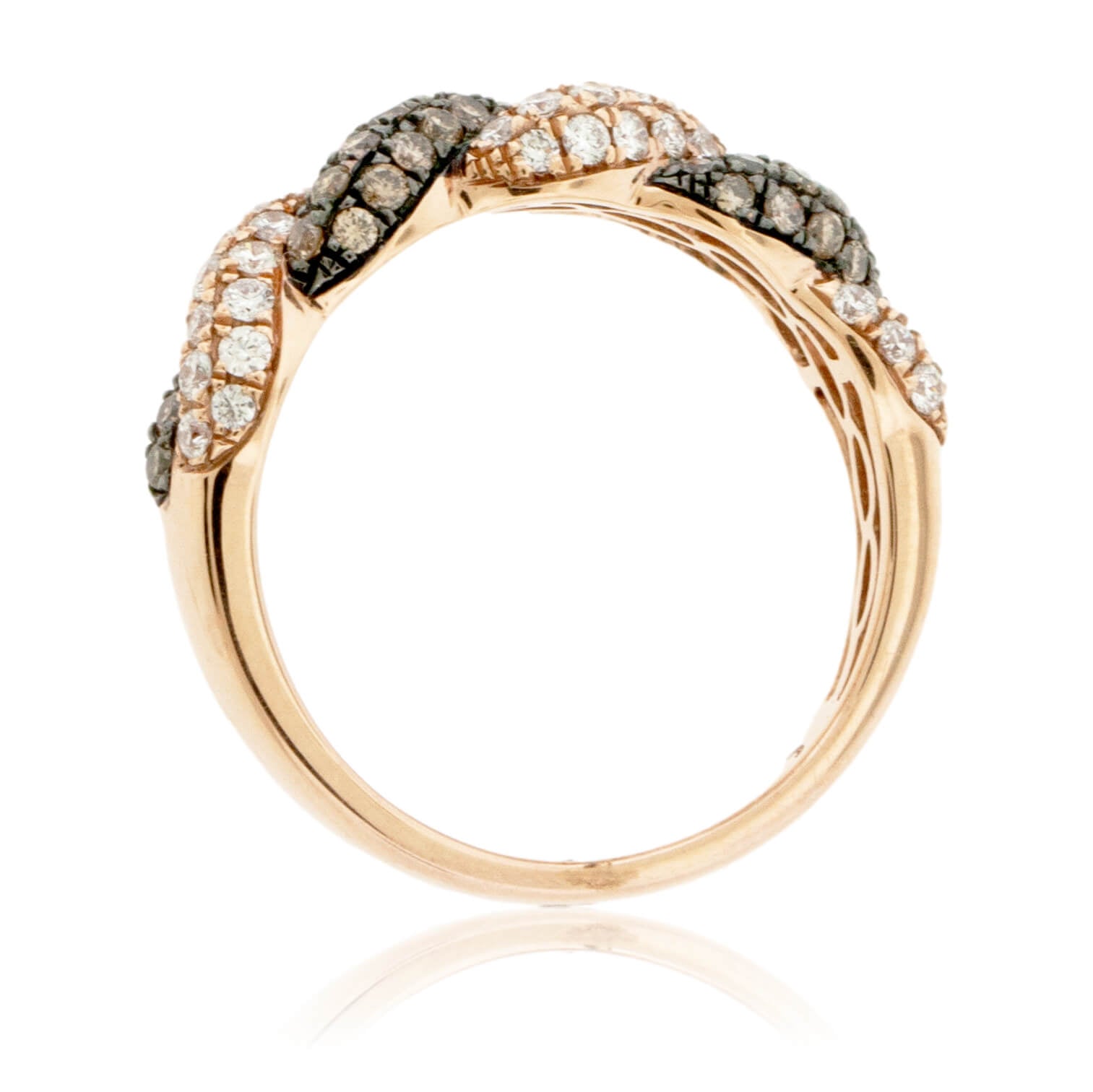 Brown and White Diamond Alternating Ring - Park City Jewelers