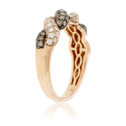 Brown and White Diamond Alternating Ring - Park City Jewelers