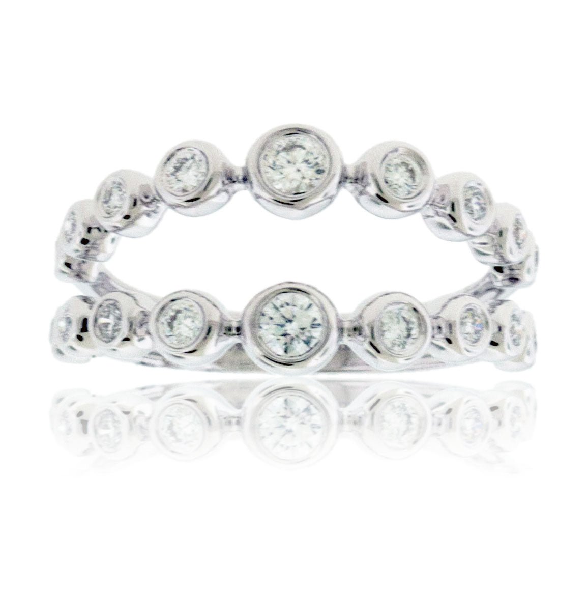 Bubble Bezel Diamond Double Band - Park City Jewelers