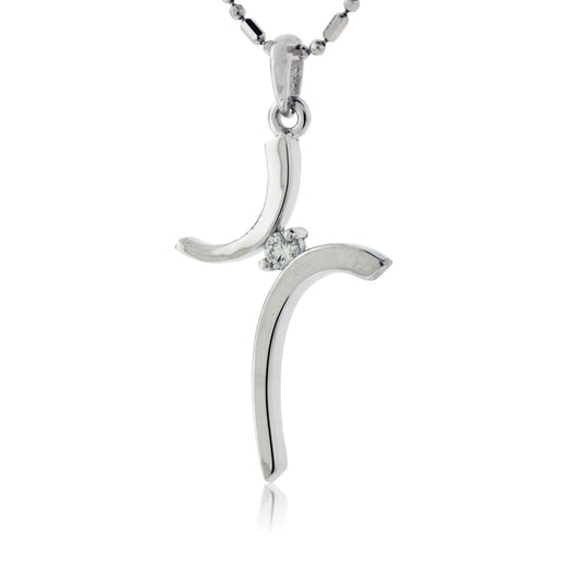 Bypassing Cross with Diamond Pendant - Park City Jewelers