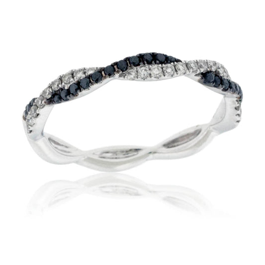 Bypassing Diamond and Black Diamond Band - Park City Jewelers