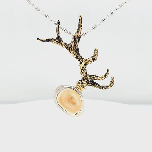 Elk Ivory Single Antler Pendant