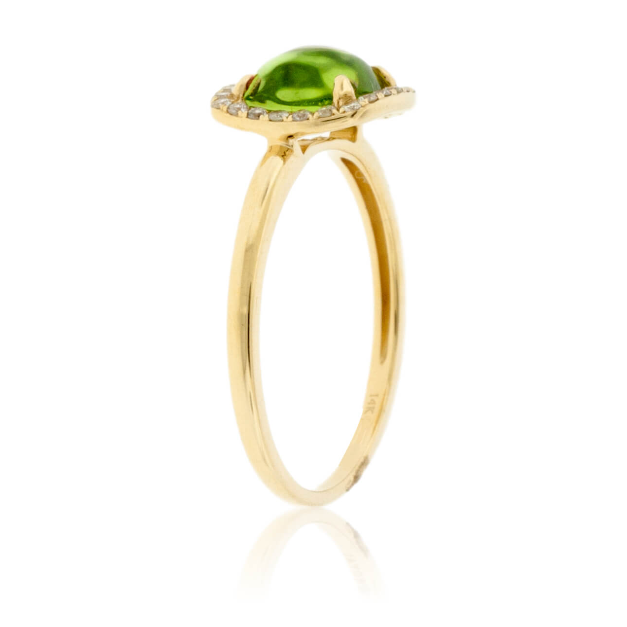 Cabochon Peridot & Diamond Halo Ring - Park City Jewelers