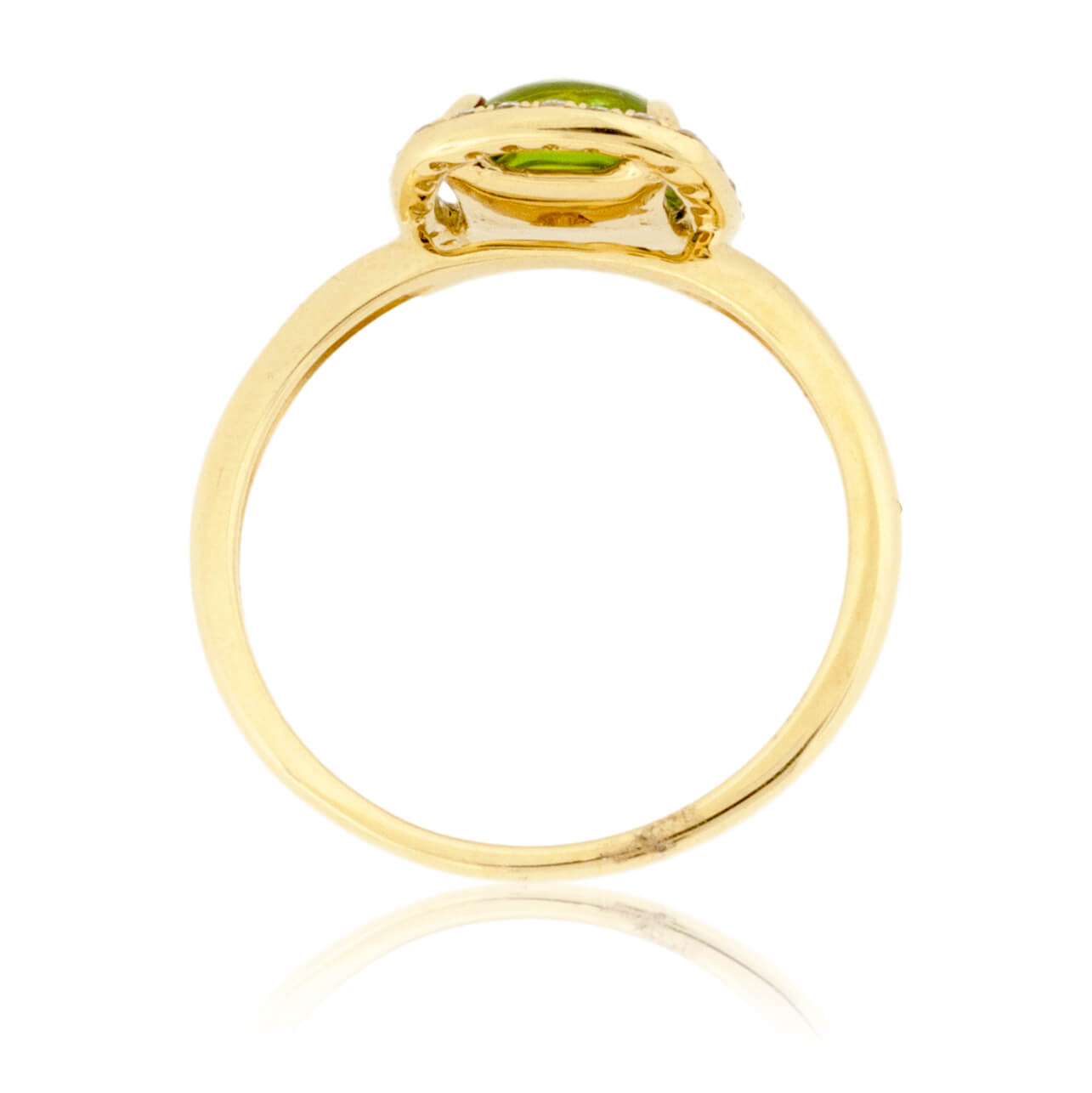 Cabochon Peridot & Diamond Halo Ring - Park City Jewelers