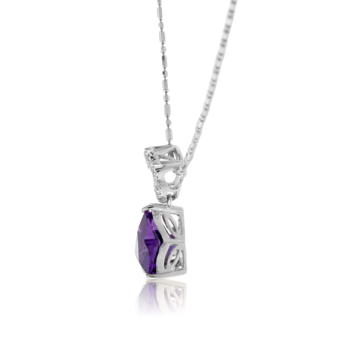 Carved Amethyst and Diamond Pendant - Park City Jewelers