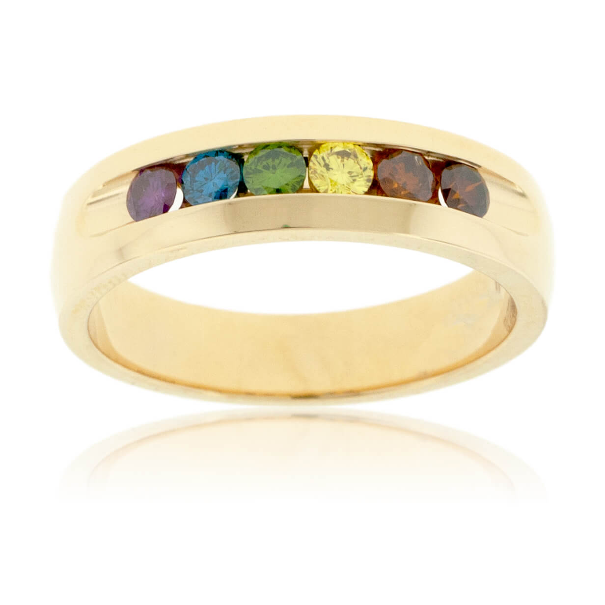 Channel Set Colored Diamond Rainbow Style Band - Park City Jewelers