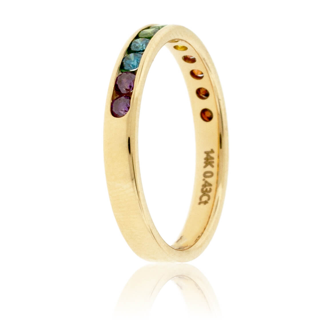 Channel Set Colored Diamond Rainbow Style Band - Park City Jewelers