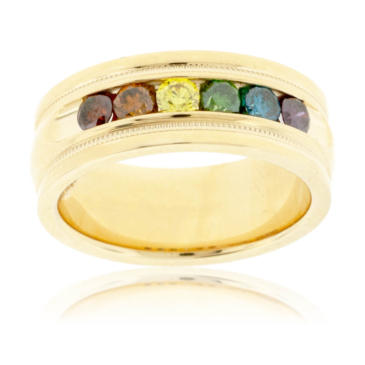 Channel Set Colored Diamond Rainbow Style Band - Park City Jewelers
