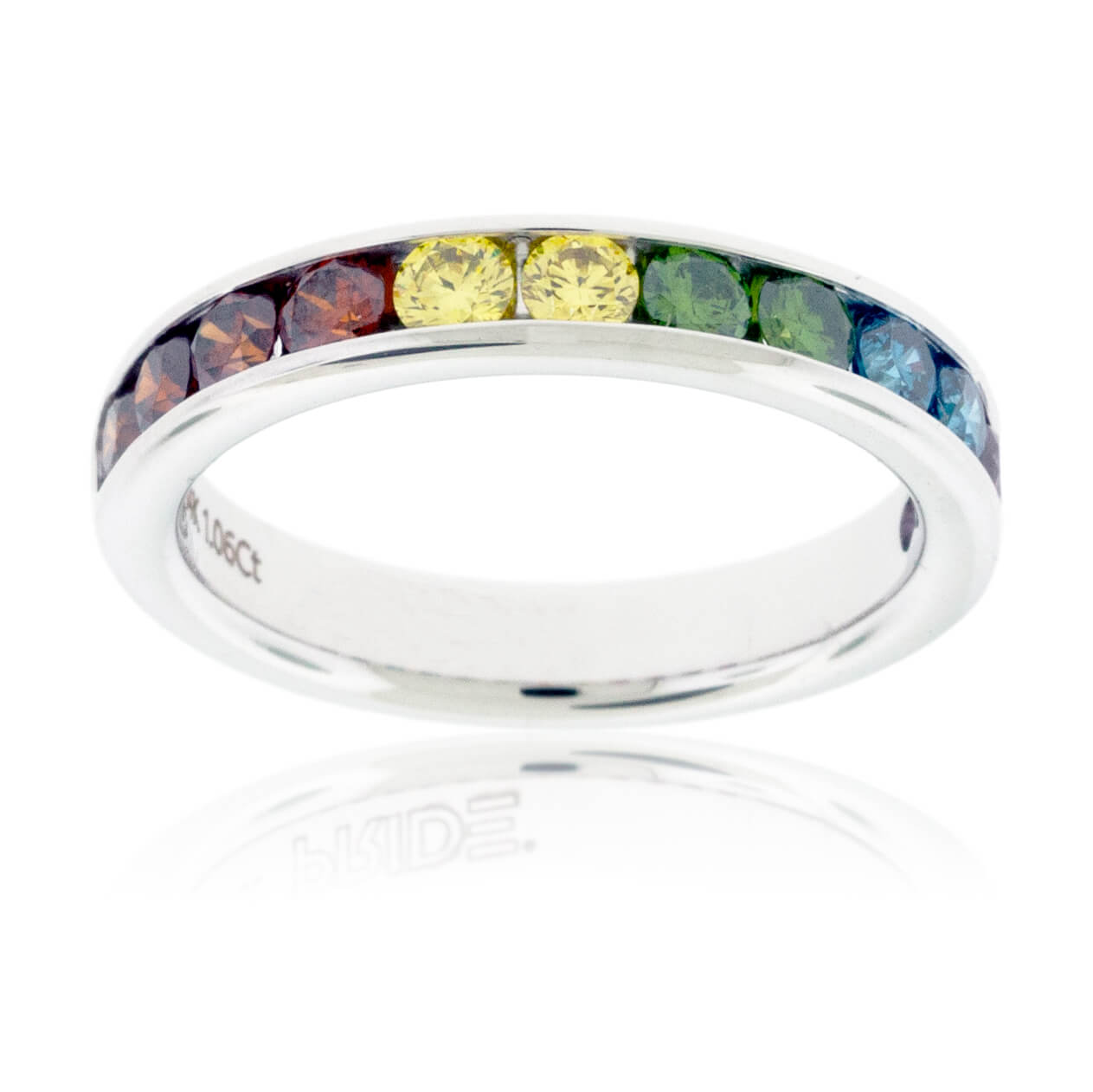 Channel Set Colored Diamond Rainbow Style Band - Park City Jewelers