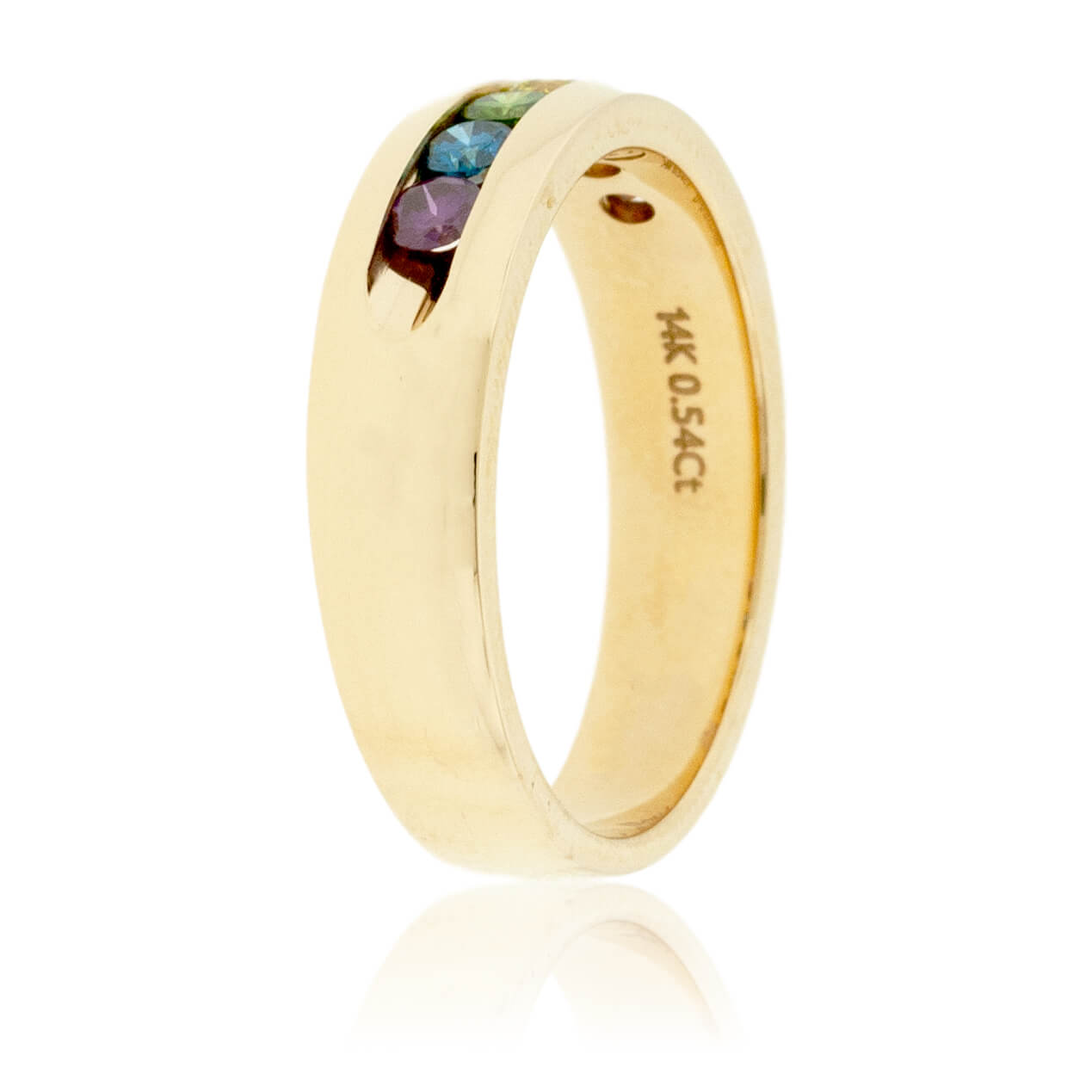 Channel Set Colored Diamond Rainbow Style Band - Park City Jewelers