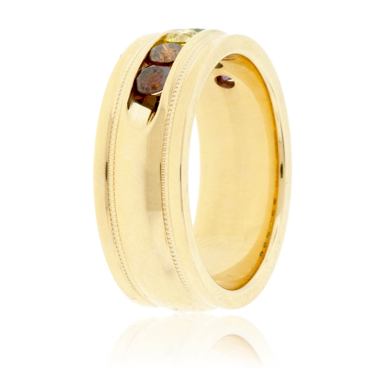 Channel Set Colored Diamond Rainbow Style Band - Park City Jewelers