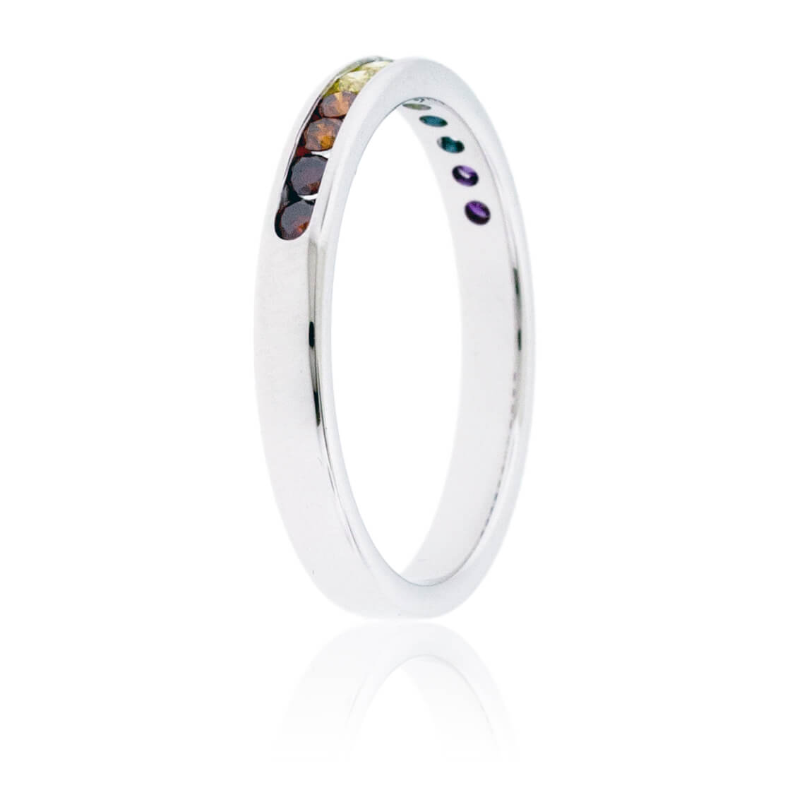 Channel Set Colored Diamond Rainbow Style Band - Park City Jewelers
