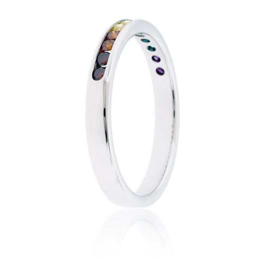 Channel Set Colored Diamond Rainbow Style Band - Park City Jewelers