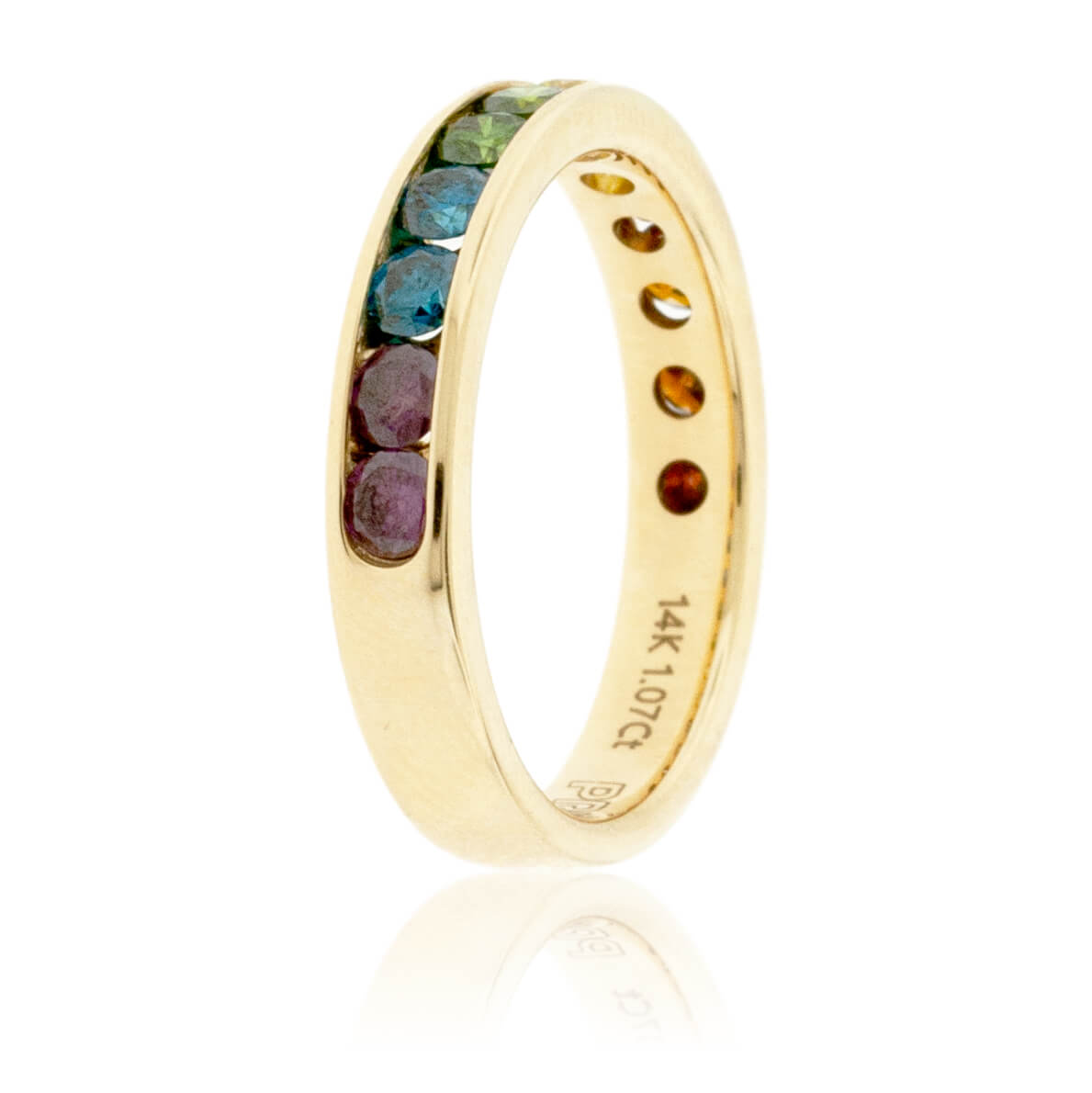 Channel Set Colored Diamond Rainbow Style Band - Park City Jewelers