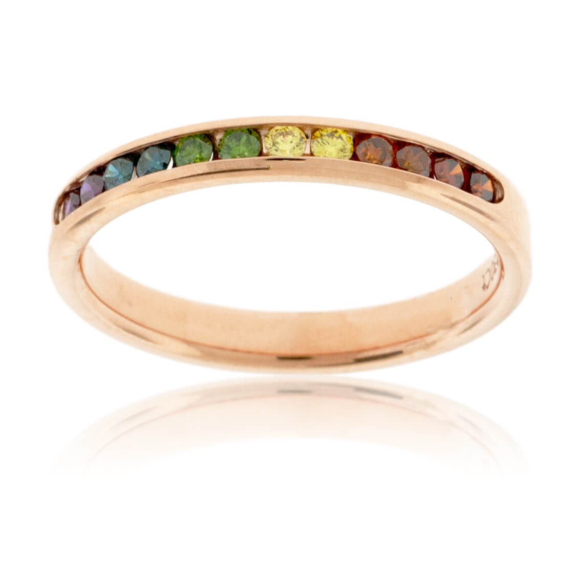 Channel Set Colored Diamond Rainbow Style Band - Park City Jewelers