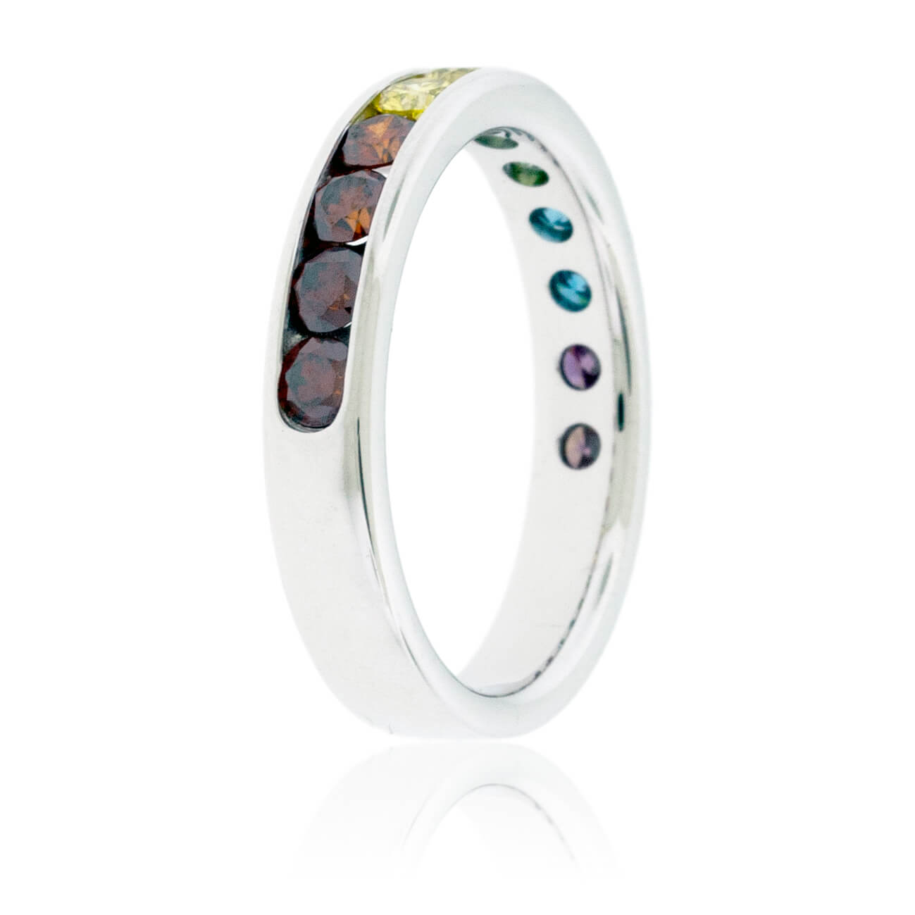Channel Set Colored Diamond Rainbow Style Band - Park City Jewelers