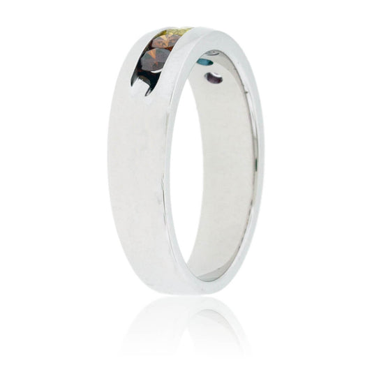 Channel Set Colored Diamond Rainbow Style Band - Park City Jewelers
