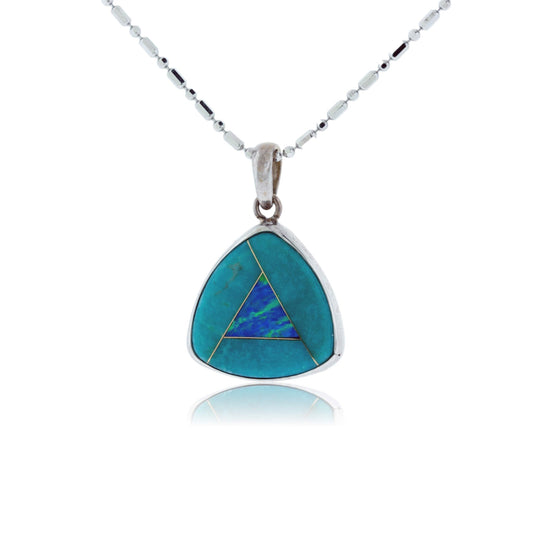 Chrysocolla & Onlay Inlay Pendant - Park City Jewelers