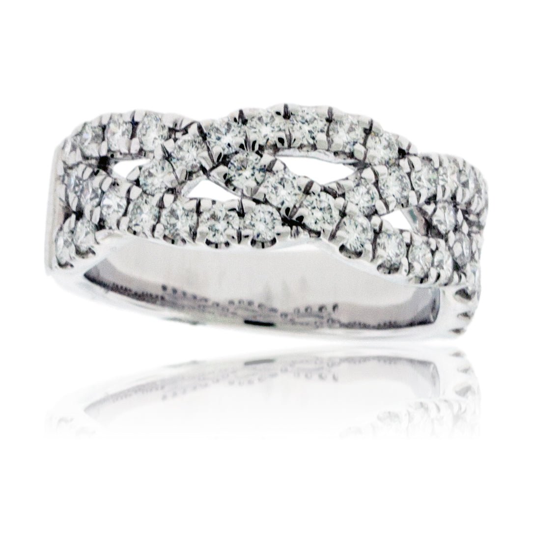 Criss-Cross Band with 1.0 Carat Diamond Ring - Park City Jewelers