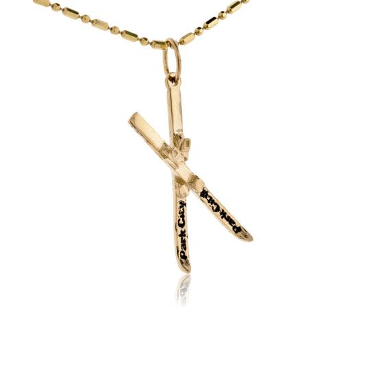 Crossed Skis "Park City" Charm - Park City Jewelers