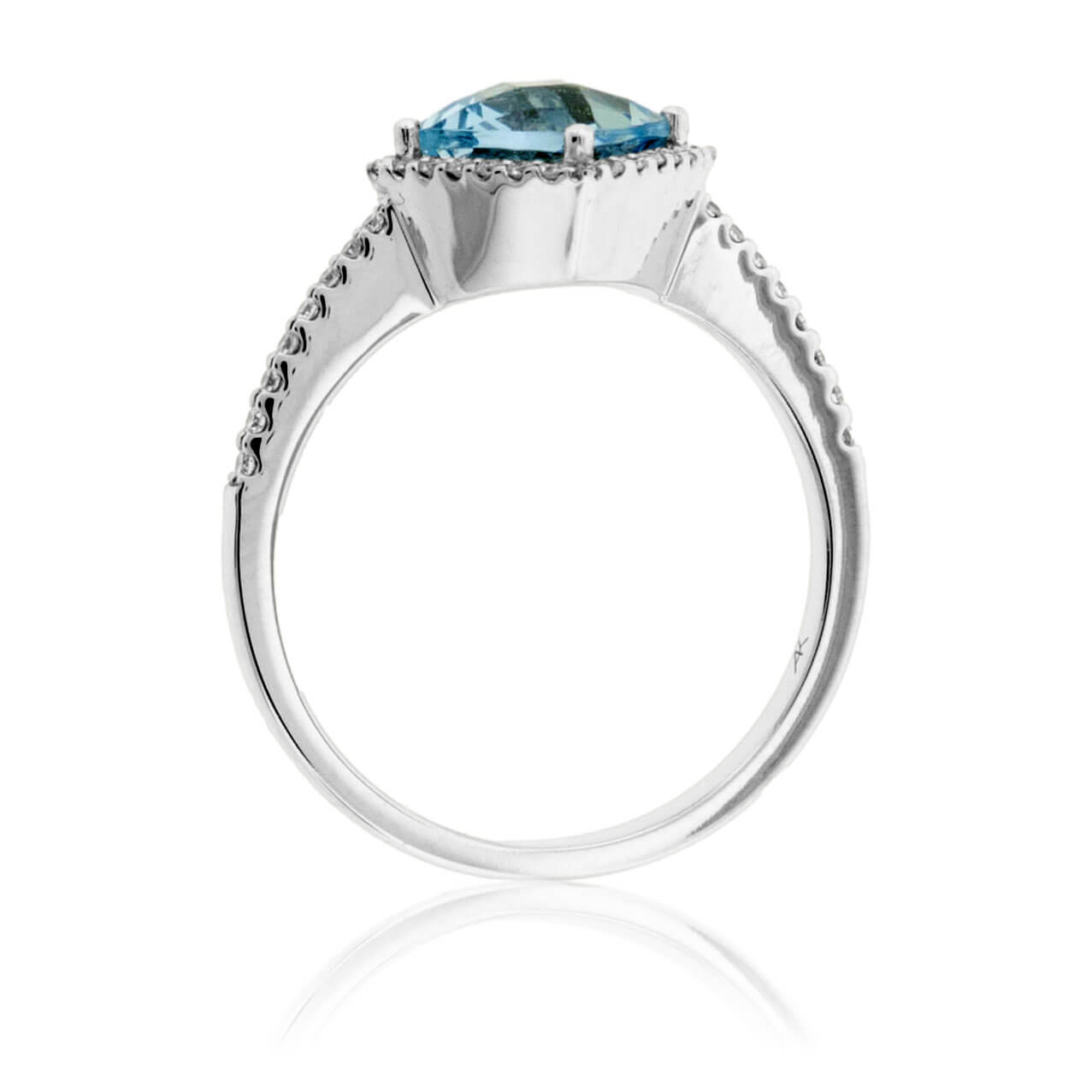 Cushion-Cut Aquamarine with Diamond Halo Ring - Park City Jewelers